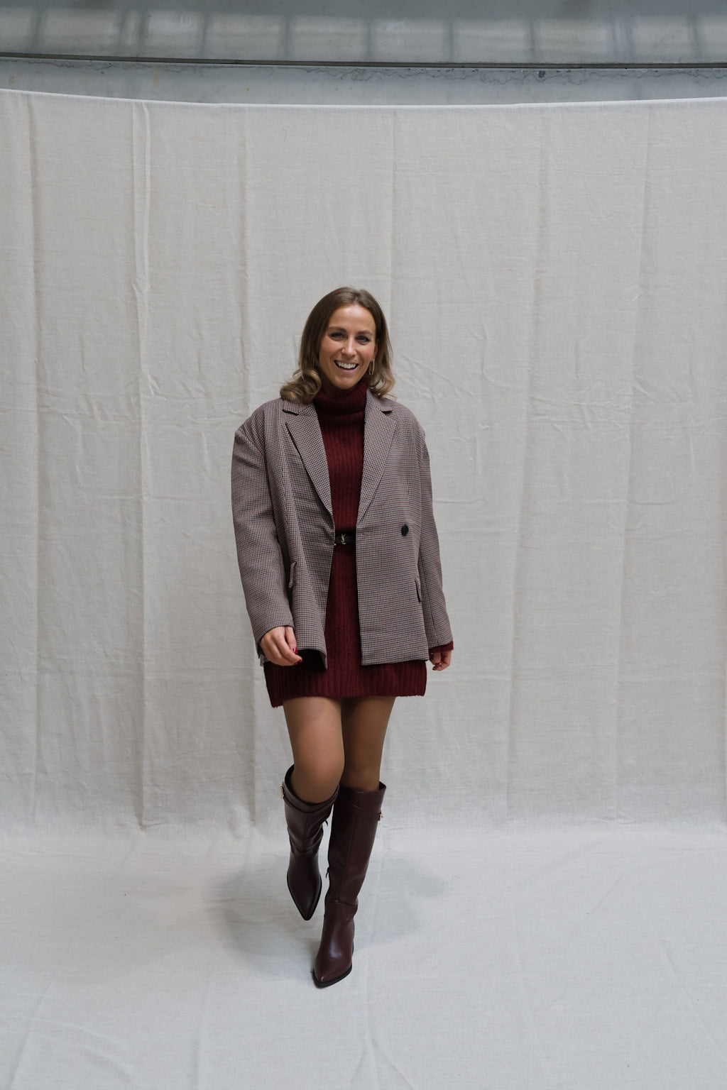 Mindy dress wine red