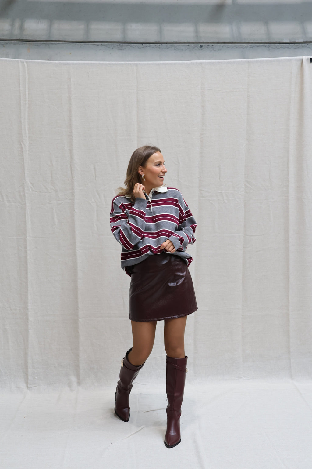 Justine faux leather skirt burgundy