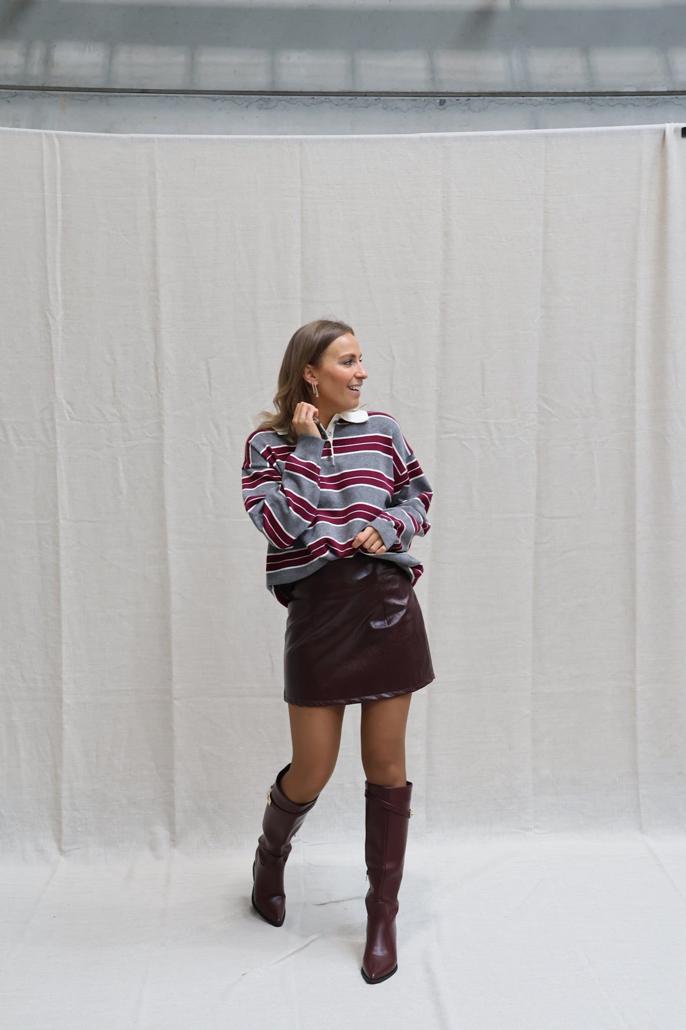 Justine faux leather skirt burgundy
