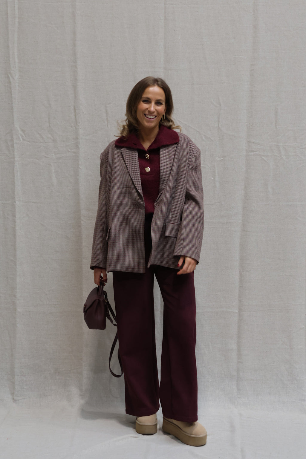 Kaylee button knit burgundy