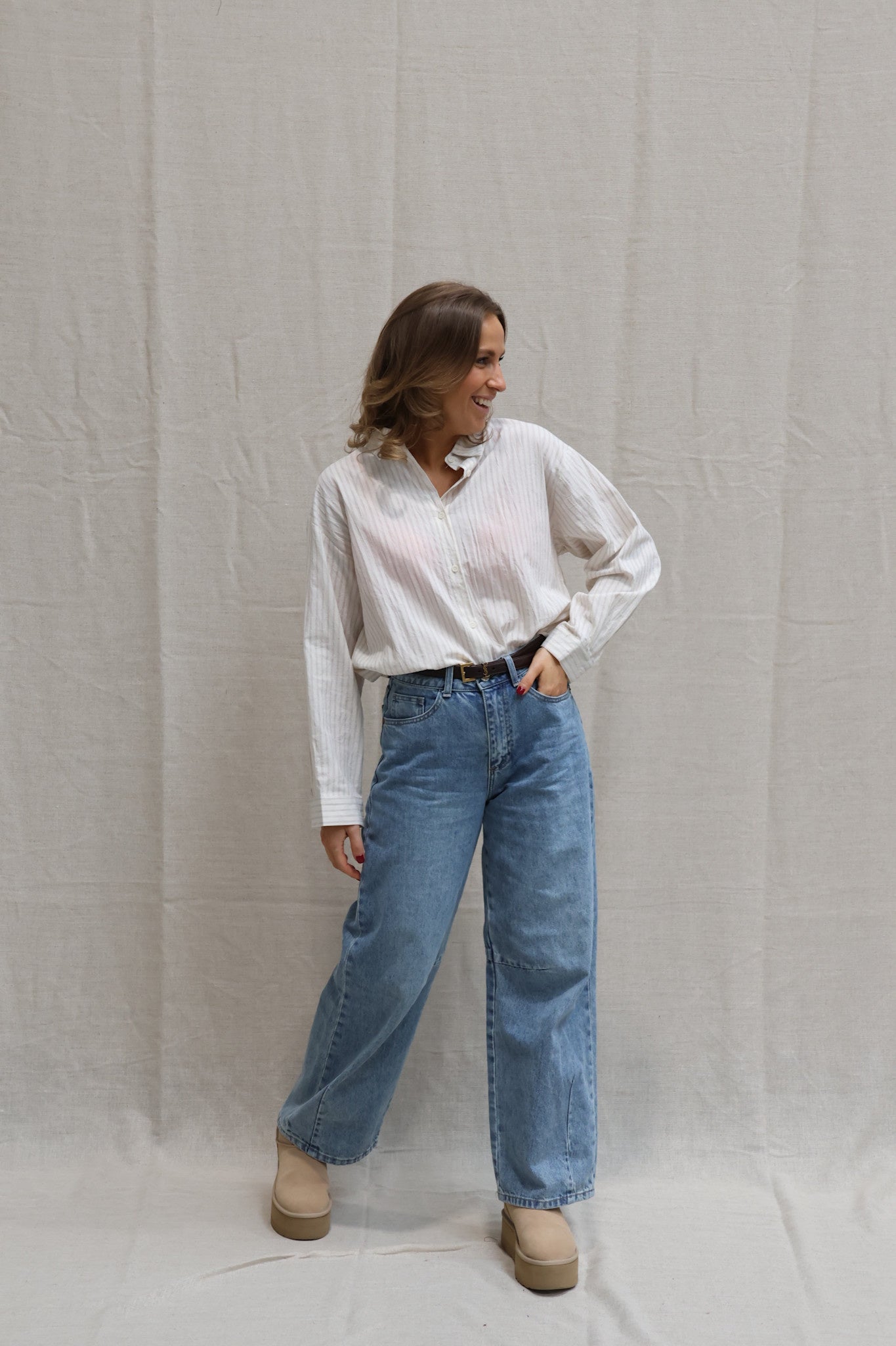 Laurence striped blouse cream/choco