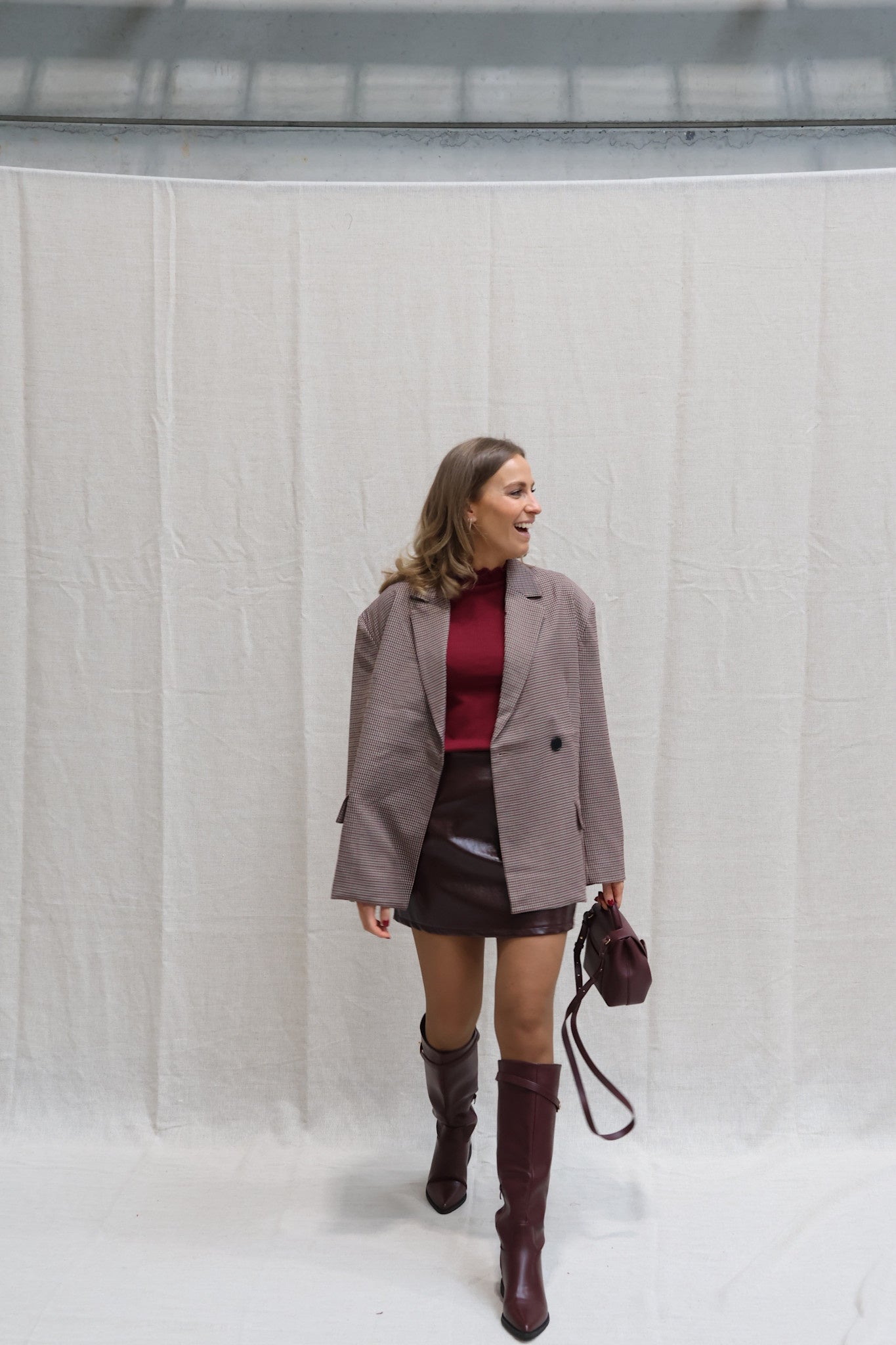 Justine faux leather skirt burgundy