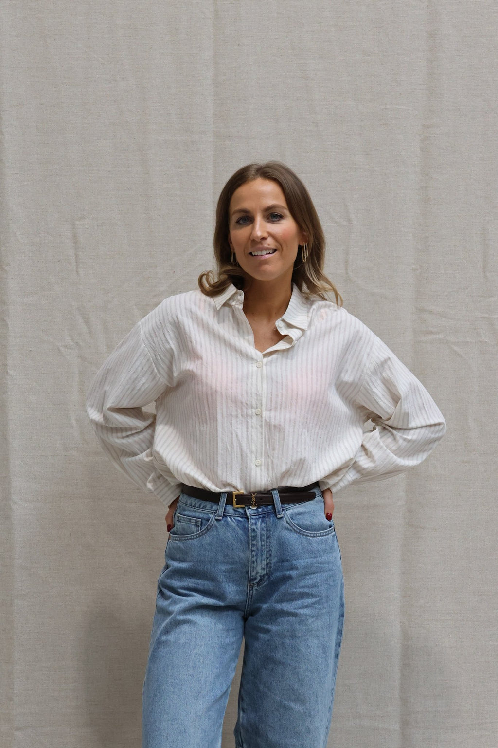 Laurence striped blouse cream/choco