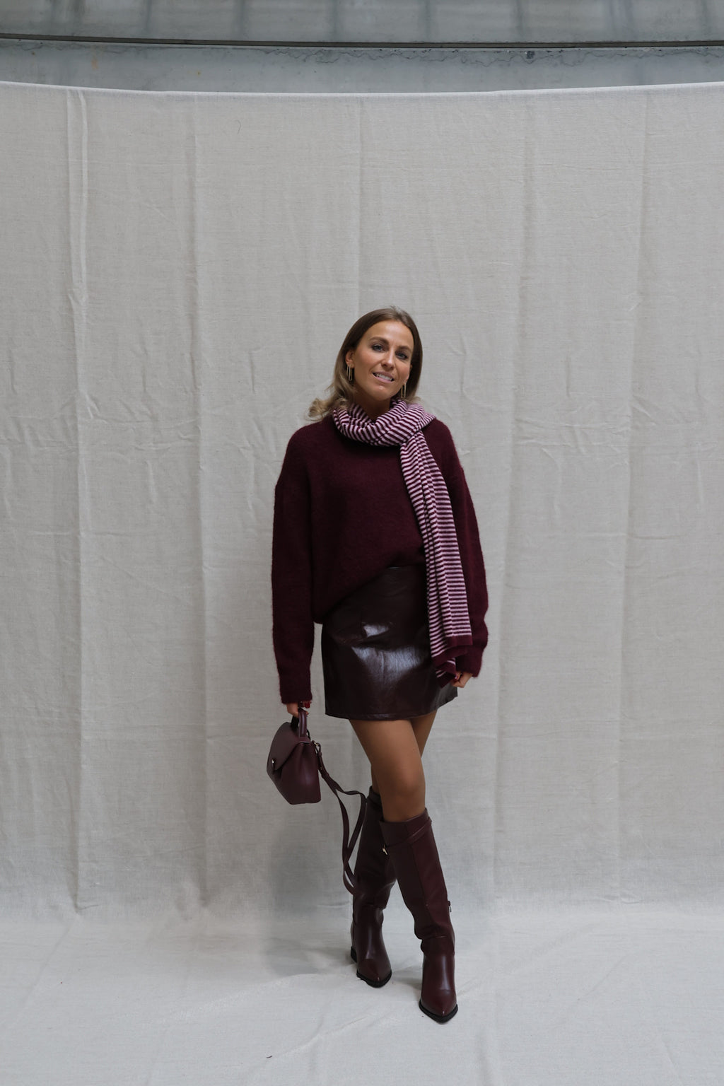 Justine faux leather skirt burgundy