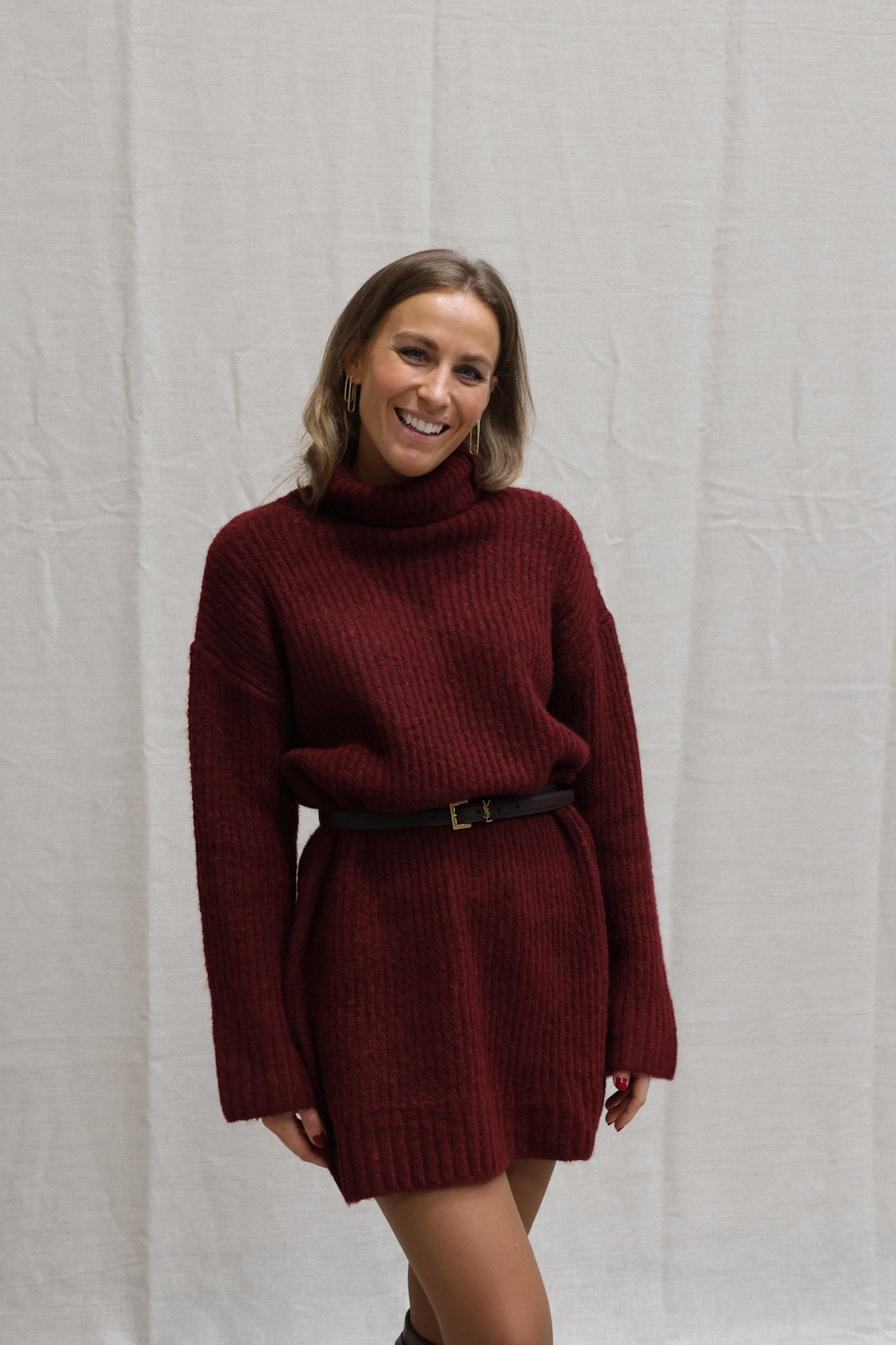 Mindy dress wine red