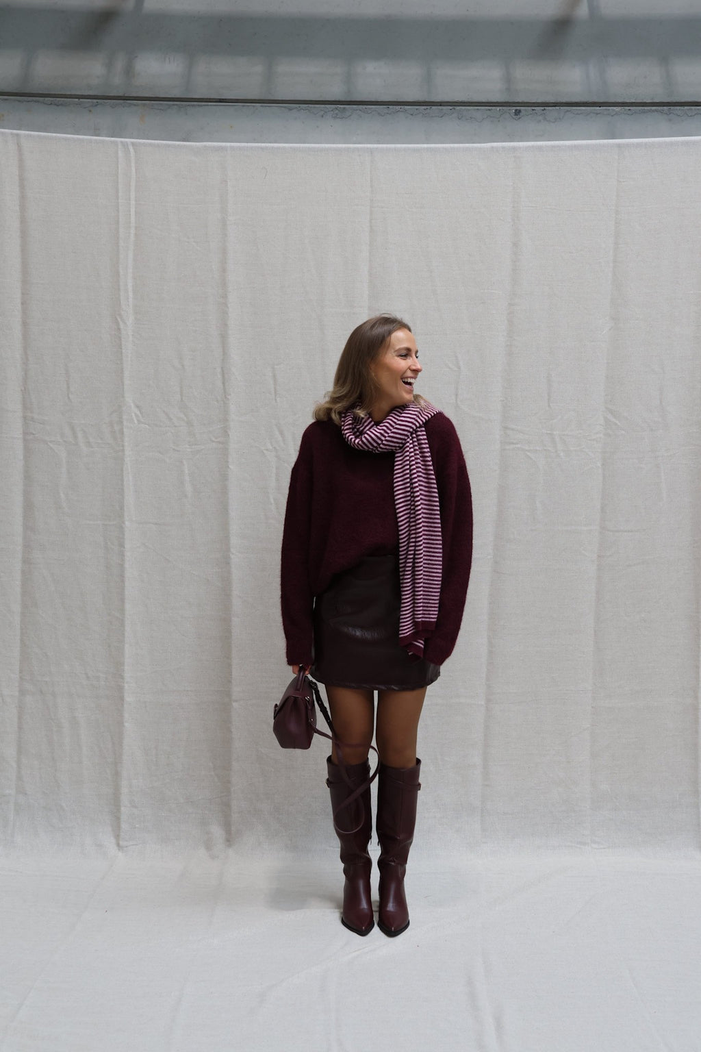 Justine faux leather skirt burgundy