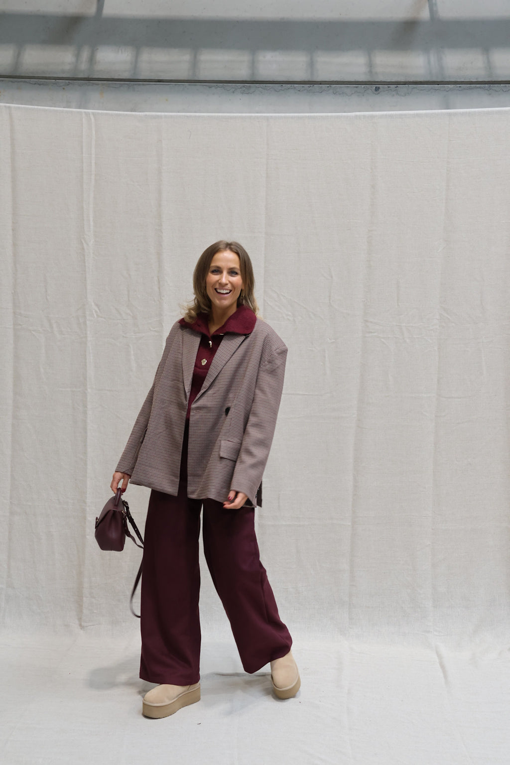 Kaylee button knit burgundy