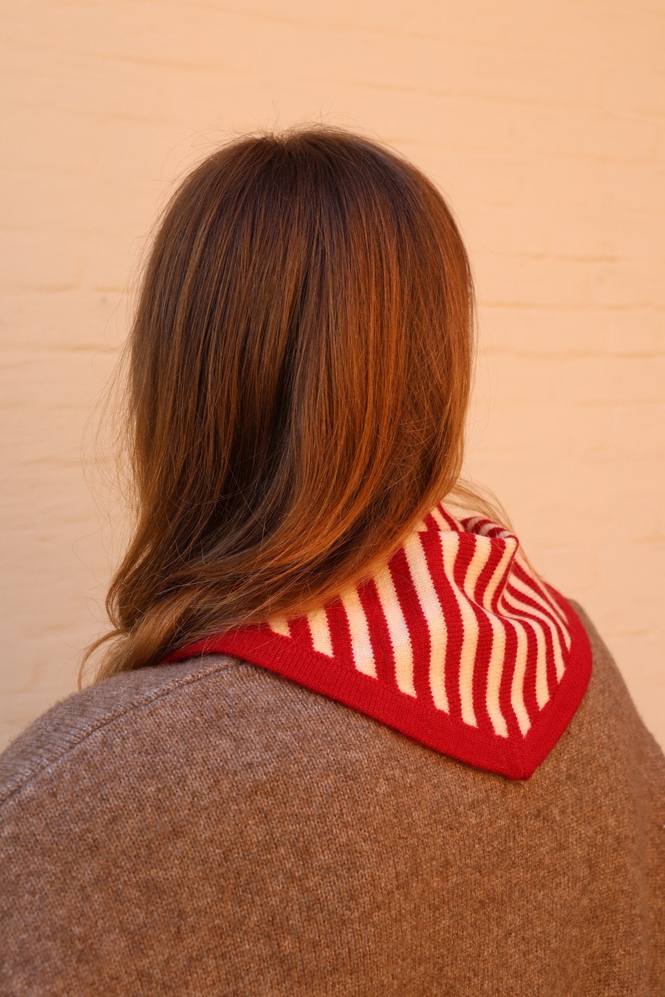 Eliza striped scarf rood/wit