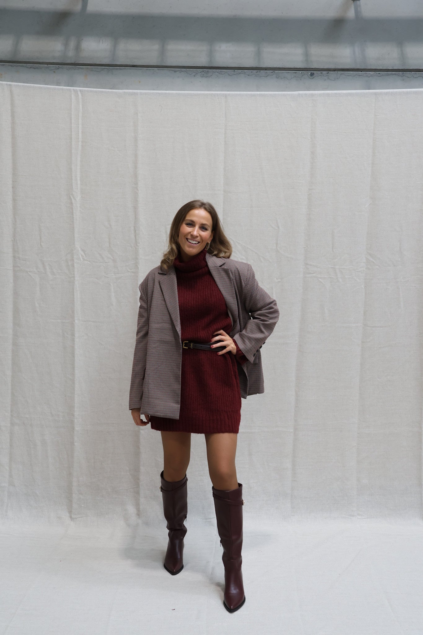 Mindy dress wine red