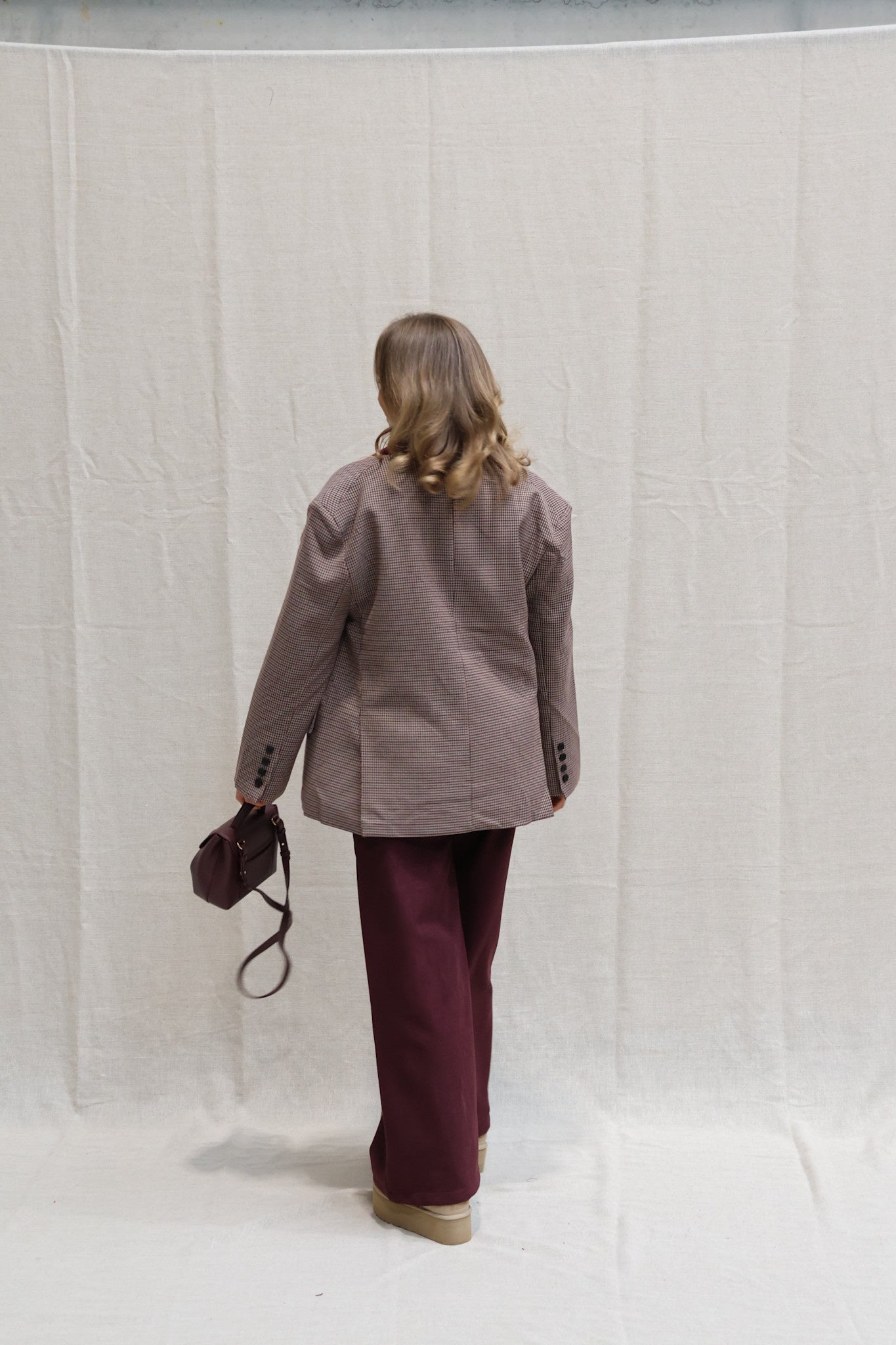 Tine suède trousers burgundy