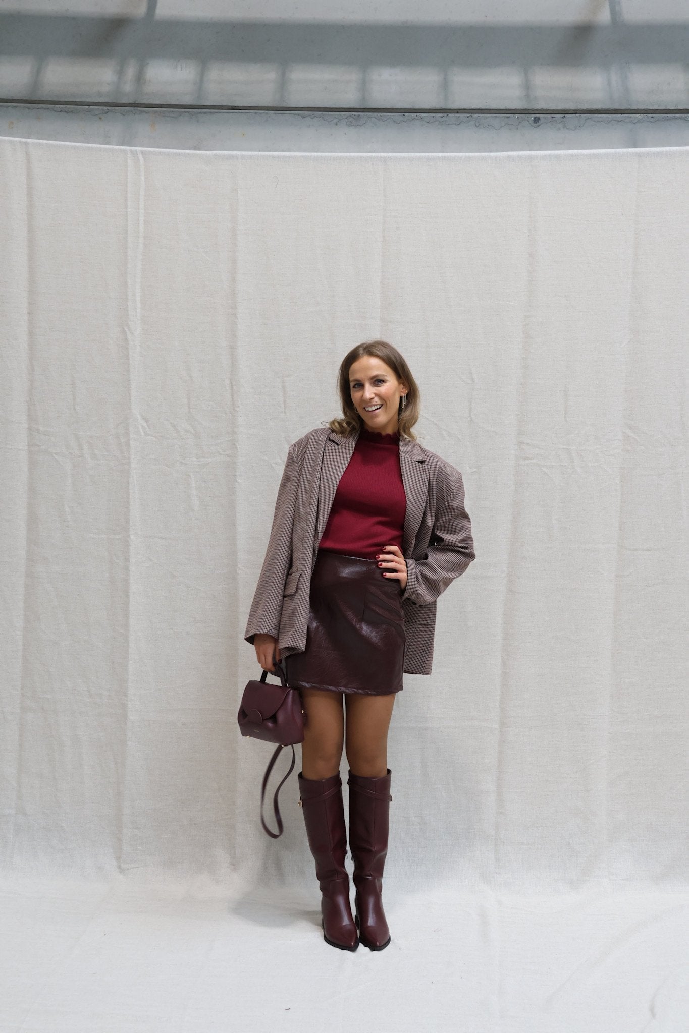 Justine faux leather skirt burgundy